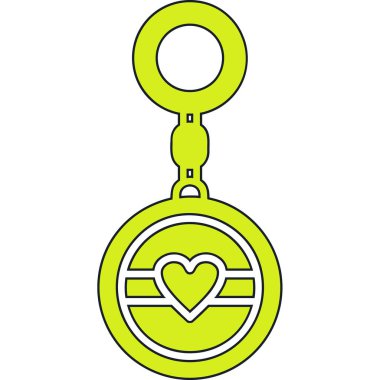 anahtar simgesi olan kalp, vektör illüstrasyonu