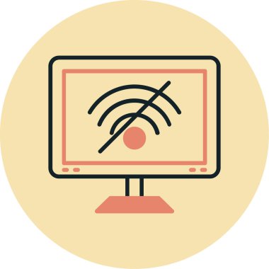 Kablosuz. Web simgesi basit illüstrasyon