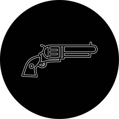 siyah tabanca simgesi beyaz arkaplanda izole edildi