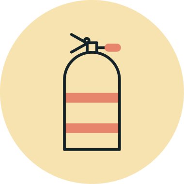 Yangın söndürücüsü. Web simgesi basit illüstrasyon