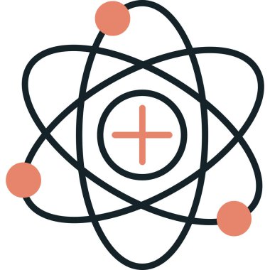 Atom bilimi simgesi ana hatlar biçiminde