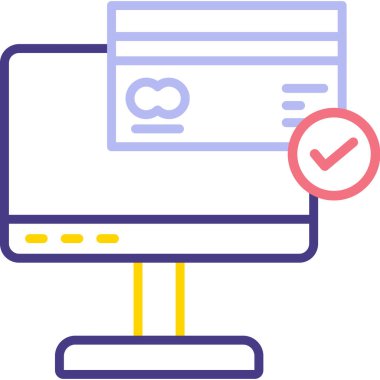 Çevrimiçi Ödeme Yöntemi Web simgesi, vektör illüstrasyonu