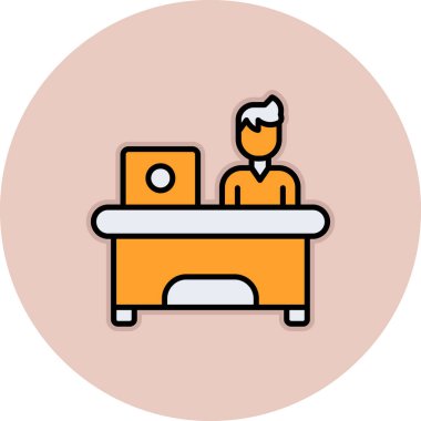 Sandalyedeki bir adamın vektör çizimi