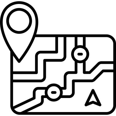 navigasyon konumu gps simgesi ana hat biçiminde