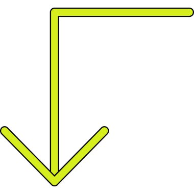 Yeşil ve beyaz üçgen ikonunun vektör çizimi