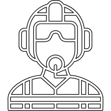 astronot miğferi adam simgesi, taslak biçimi