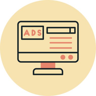 reklam reklamları renk ikonu vektör illüstrasyonu