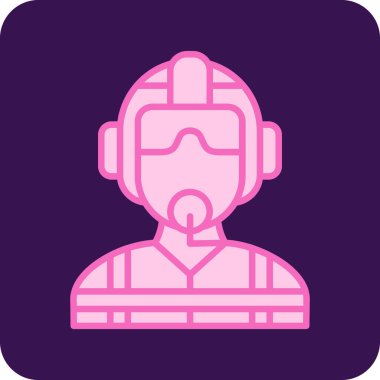 Maskeli ve pembe geçmişli bir adam.