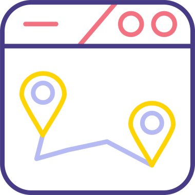 Harita. Web simgesi basit illüstrasyon