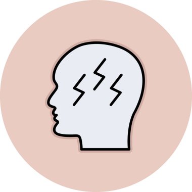 Beyin. Web simgesi basit illüstrasyon