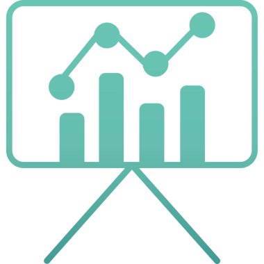 bar grafik vektör simgesi. biçim düz sembol, eko yeşil renk, yuvarlak açılar, beyaz arkaplan