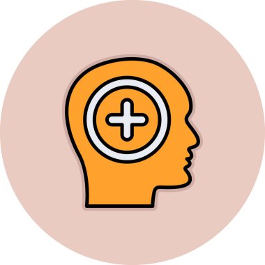 Beyin simgesi, vektör illüstrasyonu