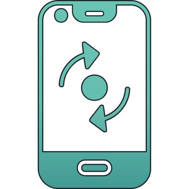 akıllı telefon ile oklar izole edilmiş simge tasarımı, vektör illüstrasyon grafiği