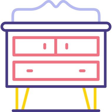 Mobilya. Web simgesi basit illüstrasyon