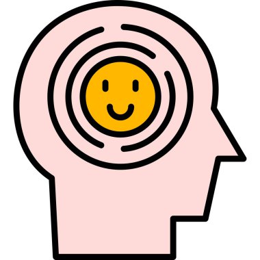 Beyin yüz ikonu. insan yüzü vektör simgesinin ana hatları düz izole edilmiş