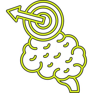 Beyin zihin simgesi dış hatlar biçiminde
