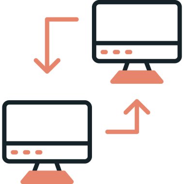 bilgisayar monitörü ikon vektör illüstrasyonu