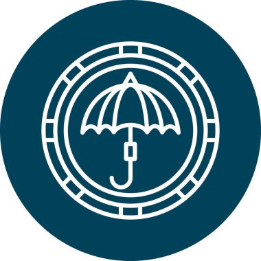 Şemsiye. Web simgesi basit illüstrasyon