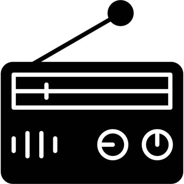 Radyo simgesi, vektör illüstrasyonu