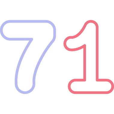 8 numaralı vektör renk çizgisi simgesi