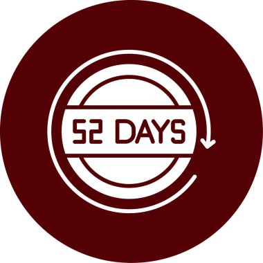 Beyaz arkaplanda 65 gün siyah damga.