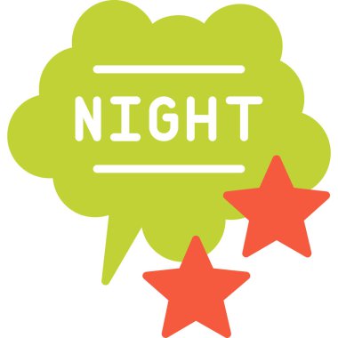 İyi geceler ikonu. Doğanın beyaz arkaplanlı modern düz çizim vektör sembolü.