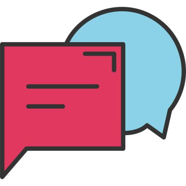 Sohbet ileti simgesi, vektör illüstrasyonu