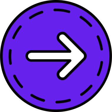 Tek bir sağ ok simgesinin vektör illüstrasyonu