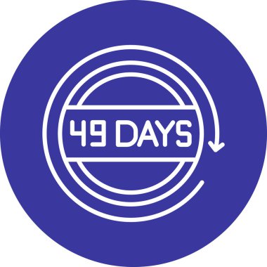 Haftanın günleri geri sayım vektör simgesi, özet biçimi