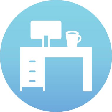 ofis masa simgesi vektör illüstrasyonu