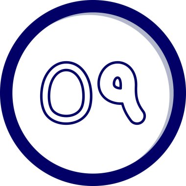 Bir dairenin mavi ve beyaz ikonunun vektör çizimi