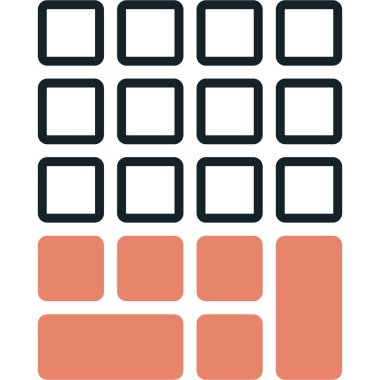 Basit düz simgeler kümesi, vektör illüstrasyonu