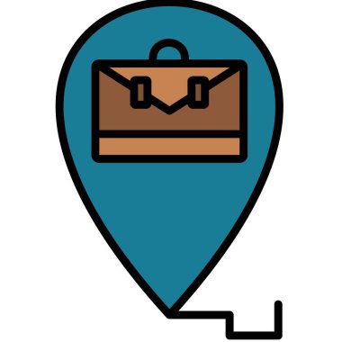 Şemsiye simgesi vektör illüstrasyonlu harita işaretleyici