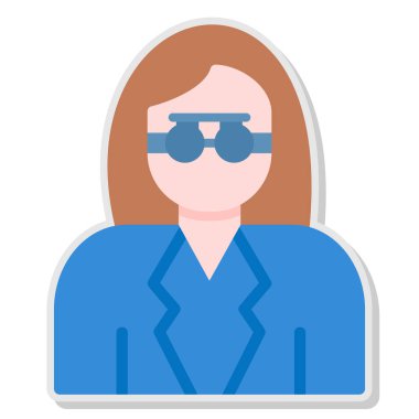 Kadın. Web simgesi basit illüstrasyon