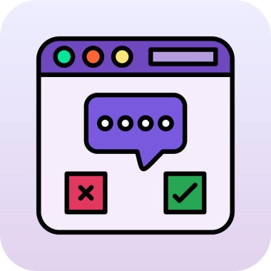 Sohbet mesajı simgesi. özet konuşma mesajı vektör rengi düz izole