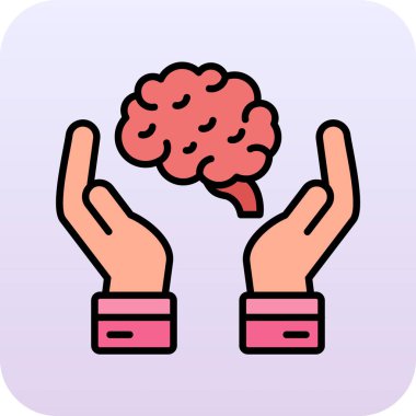 Beyin simgesinin vektör illüstrasyonu