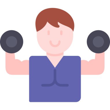 fitness düz renk vektörü simgesi