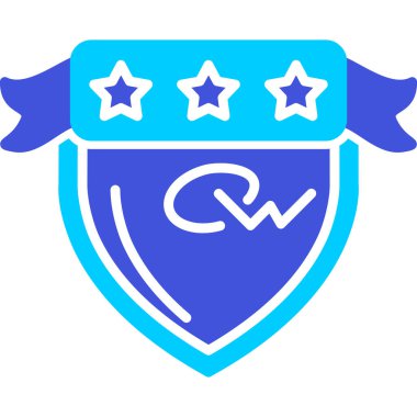 Beyaz arka plan üzerinde izole mavi kalkan kutsal kişilerin resmi. İşareti koru. Vektör çizim