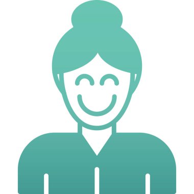 Gülümseyen kadın avatar, vektör çizimi