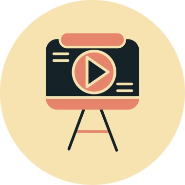 film kamera ikonu vektör illüstrasyonu