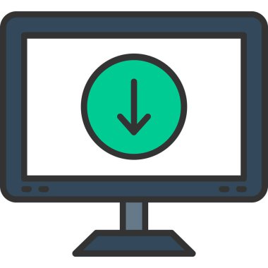 Ekran simgesi vektör illüstrasyonunu izle