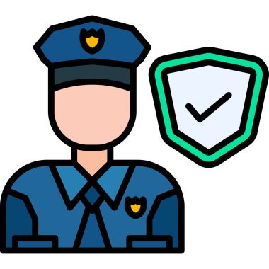 Polis simgesi, vektör illüstrasyonu