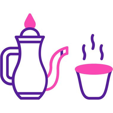 çaydanlık simgesi vektör illüstrasyonu