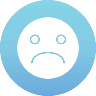 Moda biçimi izole edilmiş arkaplanda üzgün yüz simgesi simgesi