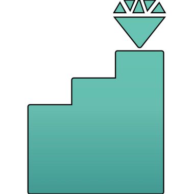 Siyah arkaplanı olan bir piramit simgesinin vektör çizimi