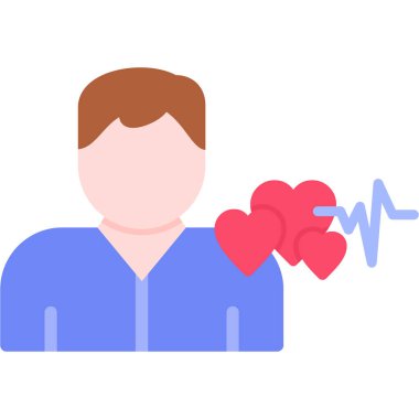 kalp, aşk, kalp, erkek, kalp soyut düz renk ikonu