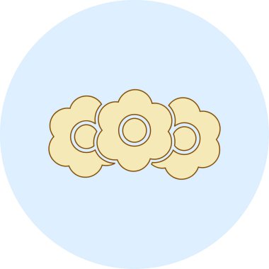 Beyaz arkaplanda izole edilmiş moda tarzında bir bulut simgesi. mavi sembol stok vektörü illüstrasyonu.