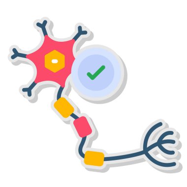 DNA molekül simgesine sahip beyin, düz stil tasarımı