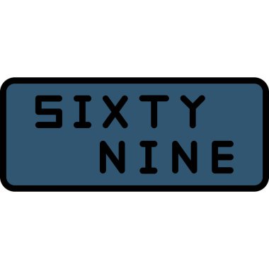 6 numara, çizgi biçimi, düz tasarım.