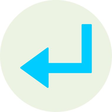 İlkel kümeden ok aşağı simgesi. Bu izole düz sembol beyaz arkaplan üzerinde cyan rengi ile çizilmiştir. açılar yuvarlaktır